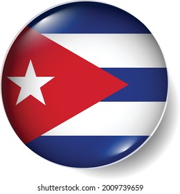 Flag Button Badge Round Glossy Icon Vector Set EPS Cuba