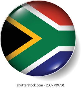 Flag Button Badge Round Glossy Icon Vector Set EPS South Africa