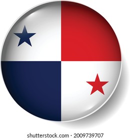 Marcador Botón de Bandera Ronda Icono Glossy Vector Set EPS Panamá