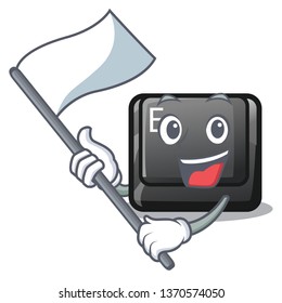 With flag button E on a game cartoon