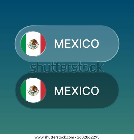 Flag button with liquid glass style design