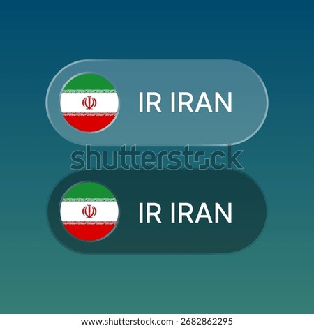 Flag button with liquid glass style design