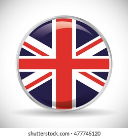 flag button london england landmark patriotic british culture icon. Colorful design. Vector illustration