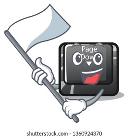 With flag button page down installed on cartoon