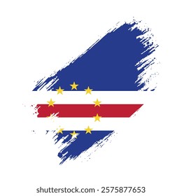 Flag of Cabo Verde Grunge Brush Stroke Style vector