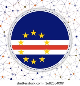 Flag of Cabo Verde with network background. Cabo Verde sign. Authentic vector illustration.