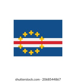 Flag Cabo Verde. Pixel art. Stickers design. Isolated vector illustration. 