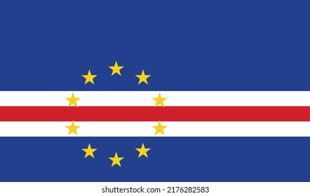 Flag of Cabo Verde. Proportion based on official dimensions. Vector format.