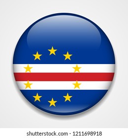 Flag of Cabo Verde. Round glossy badge