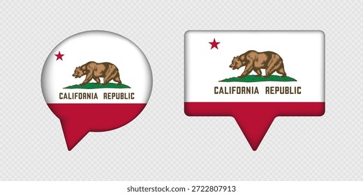 Bandeira do estado da Califórnia em Speech Bubble.