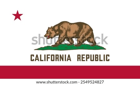 Flag of California, USA, 16:9 Format, California Flag, Vector Images