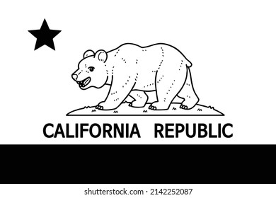 Flag of California. Vector line art illustration.