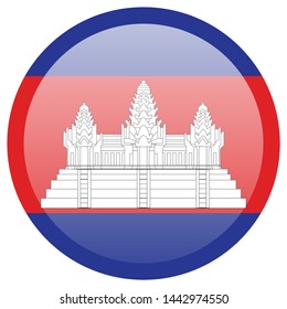 Flag of Cambodia. Accurate dimensions, element proportions and colors.