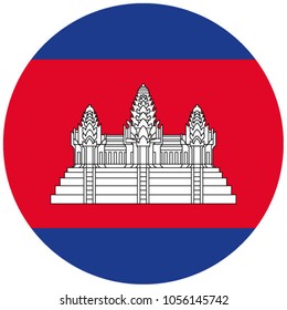 Flag of Cambodia in circle