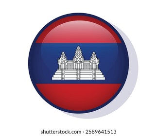 Flag Cambodia circle round frame vector design