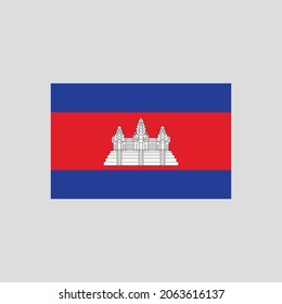 Flag of Cambodia color line element. Vector element for web page, mobile app, promo.  UI UX GUI design element. 