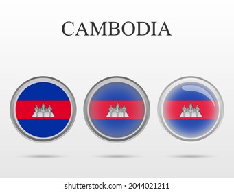Bandera de Camboya en forma de círculo