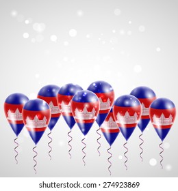 Flag of Cambodia on balloon. 