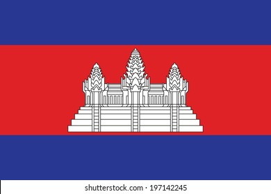 Flag of Cambodia. Vector. Accurate dimensions, element proportions and colors.