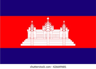 Flag Cambodia Vector Accurate Dimensions Element Stock Vector (Royalty ...