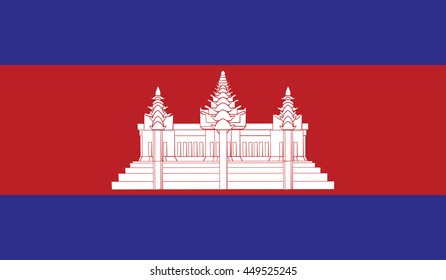 Flag of Cambodia. Vector. Accurate dimensions, element proportions and colors.