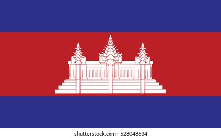 Flag of Cambodia. Vector. Accurate dimensions, element proportions and colors.