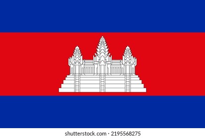 Bandera de Camboya. Ilustración vectorial.