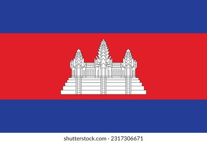 Flag of Cambodia - Vector illustration.