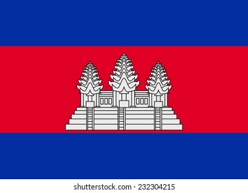 Flag of Cambodia vector illustration