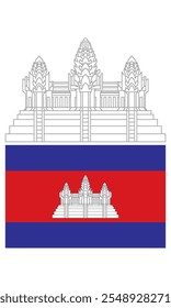 Flagge von Kambodscha, Vektorgrafik
