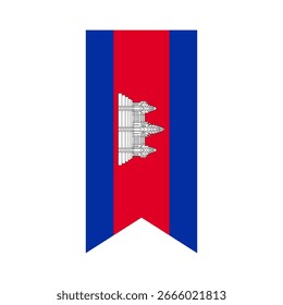 Flag of Cambodia. Cambodia vertical flag icon digital vector illustration. The hanging flag.