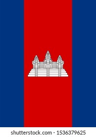 FLAG OF CAMBODIA VERTICAL. VECTOR