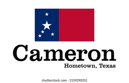 Flag of Cameron, Texas, USA. 