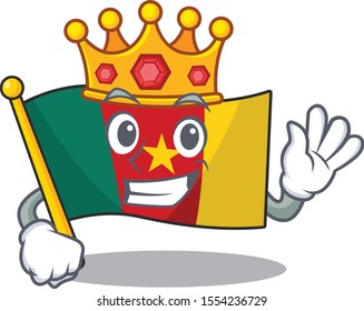 flag cameroon above king the table cartoon