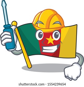 flag cameroon above the table cartoon automotive