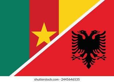 Flag of Cameroon and Albania concept graphic element Illustration template design
