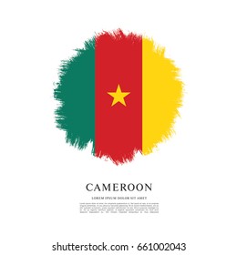 Flag of Cameroon, brush stroke background