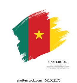 Flag of Cameroon, brush stroke background