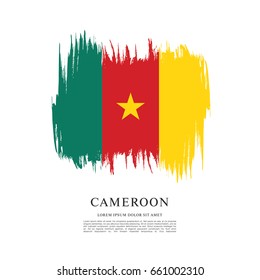Flag of Cameroon, brush stroke background