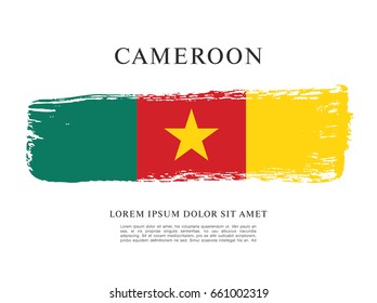 Flag of Cameroon, brush stroke background