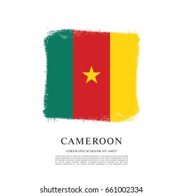 Flag of Cameroon, brush stroke background