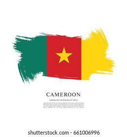 Flag of Cameroon, brush stroke background