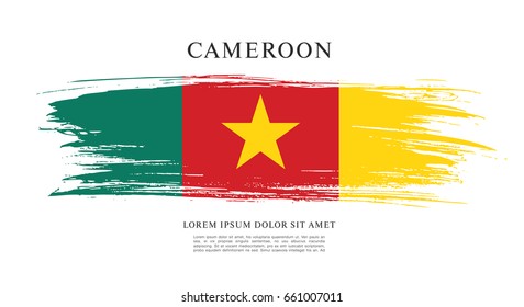 Flag of Cameroon, brush stroke background