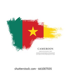 Flag of Cameroon, brush stroke background