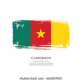 Flag of Cameroon, brush stroke background