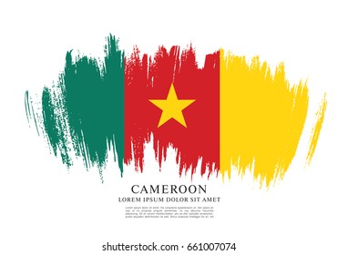 Flag of Cameroon, brush stroke background