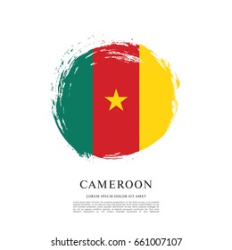 Flag of Cameroon, brush stroke background