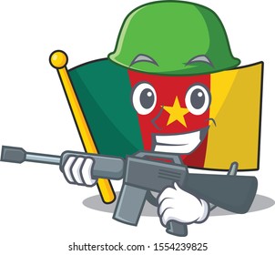 flag cameroon cartoon in character shape army