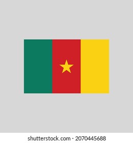 Flag of Cameroon color line element. Vector element for web page, mobile app, promo.  UI UX GUI design element. 