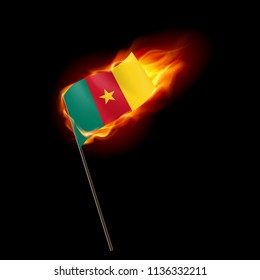 Flag of Cameroon. Concept Illustration of Crisis or War Conflict with Cameroonian flag